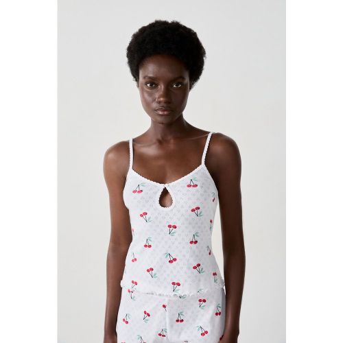 Short en coton en pointelle imprimé cerises - Cherry - XS - Etam - Modalova