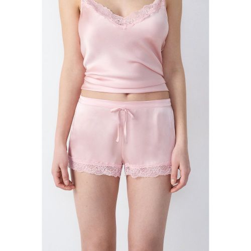 Short de pyjama en soie détail dentelle - Milky - XS - Etam - Modalova