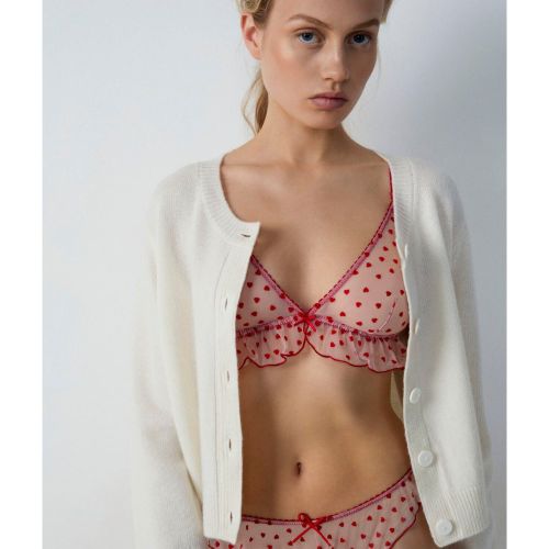 Soutien-gorge triangle sans armatures en tulle coeurs - Voleuse - S - Etam - Modalova