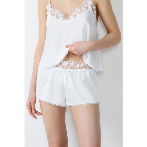 Short de pyjama satiné détails dentelle - Amour - XS - Etam - Modalova