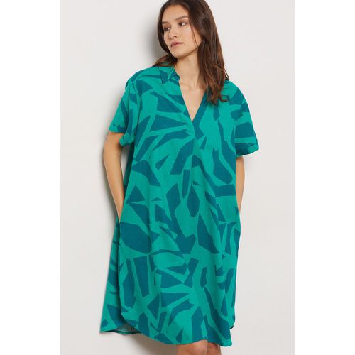 Robe courte imprimée en lin mélangé - Vanessa - XS - - Etam - Modalova