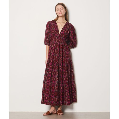 Robe longue col v à motif - Bonnie - XS - Etam - Modalova