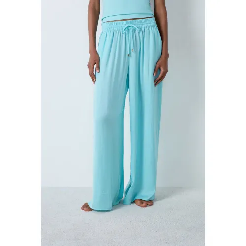 Pantalon satiné coupe large - Cheeta - S - Etam - Modalova