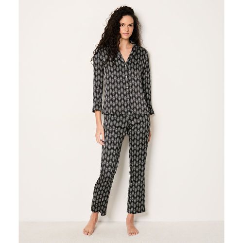 Pantalon de pyjama satiné imprimé - Nex - XS - Etam - Modalova