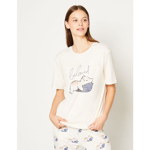 T-shirt de pyjama motifs chats 'beloved' - Lovy - XL - Etam - Modalova