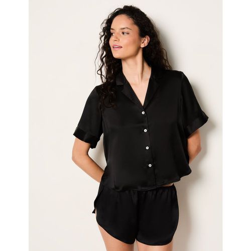 Chemise de pyjama manches courtes en soie - Pearly - XS - Etam - Modalova