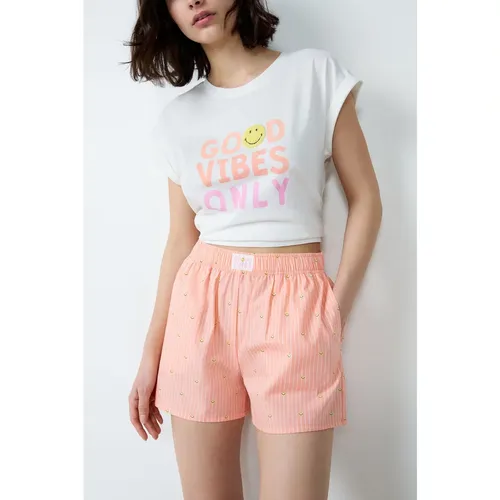 Short de pyjama à rayures en coton smiley®originals - Vahe - XS - Etam - Modalova