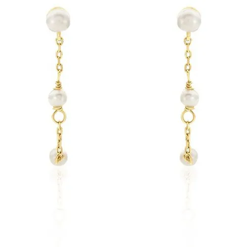 Boucles D'oreilles Pendantes Or Tiny Pearls Perle - Histoire d'Or - Modalova