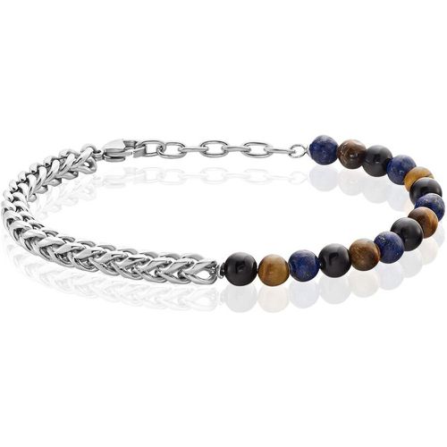 Bracelet Acier Calum Åil De Tigre Onyx Agathe - Histoire d'Or - Modalova