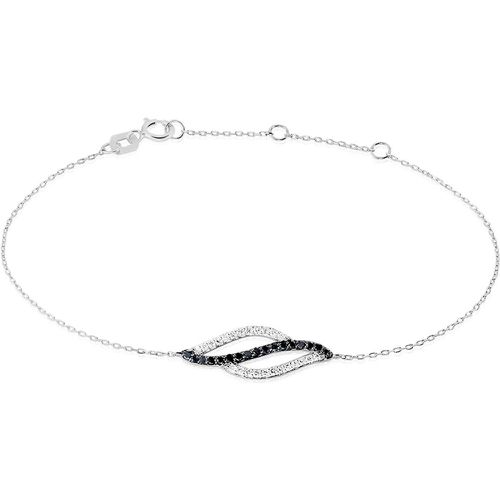 Bracelet Courbes Or Blanc Diamant - Histoire d'Or - Modalova