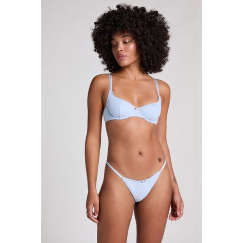 Hunkemöller String Pointelle Bleu - Hunkemöller - Modalova