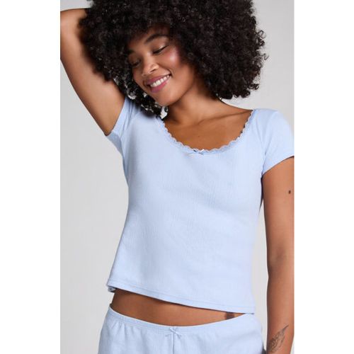 Hunkemöller Top Pointelle Bleu - Hunkemöller - Modalova