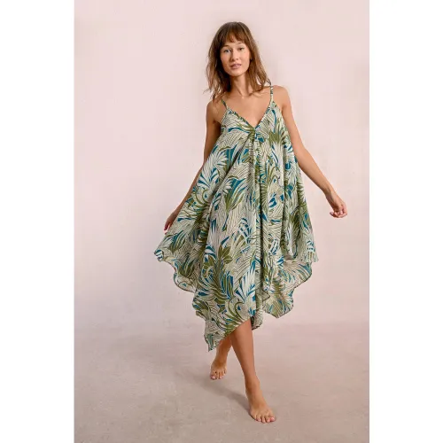 Robe asymétrique sur le bas, imprimé tropical - MOLLY BRACKEN - Modalova