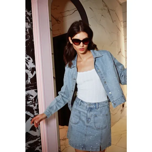 Mini-jupe en denim - LILI SIDONIO - Modalova