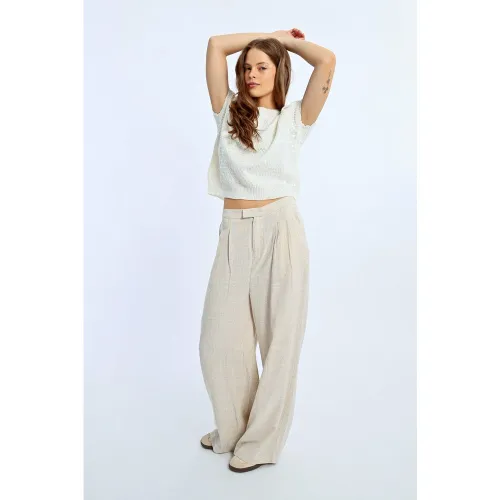 Pantalon en lin à pinces - LILI SIDONIO - Modalova