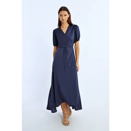 Robe longue, manches ballons - LILI SIDONIO - Modalova