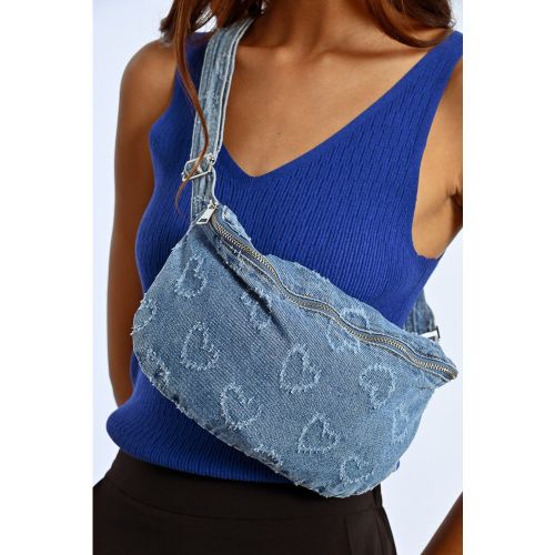 Sac banane en jean motif cœur - LILI SIDONIO - Modalova