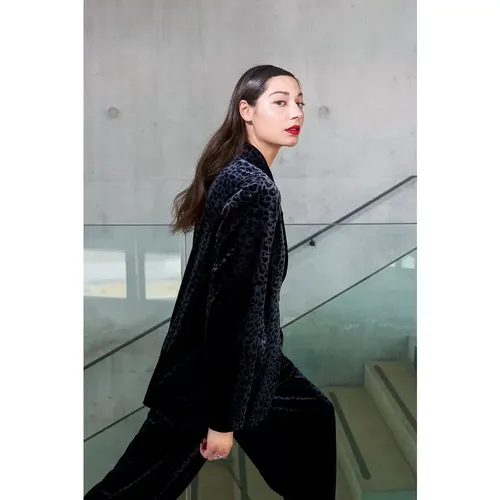 Blazer en velours, imprimé léopard - LILI SIDONIO - Modalova