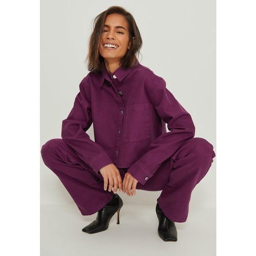 Chemise courte en jean - Purple - NA-KD - Modalova