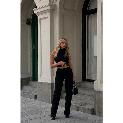 Pantalon de costume lourd avec taille haute - Black - NA-KD Trend - Modalova