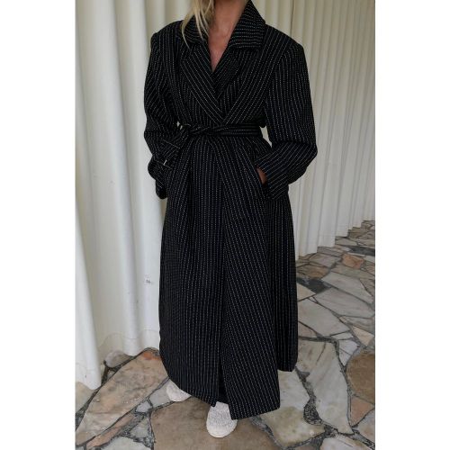 Manteau épais en tweed - Black,Stripe - Josefine HJ x NA-KD - Modalova