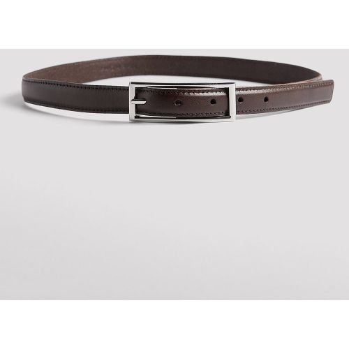 Ceinture en cuir à boucle fine - Brown - NA-KD Accessories - Modalova