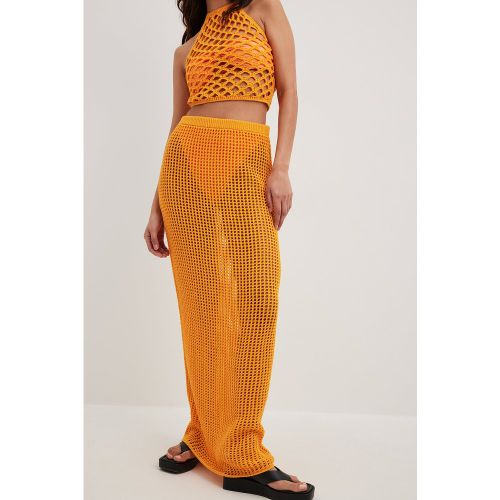 Jupe longue en maille crochetée - Orange - NA-KD Trend - Modalova