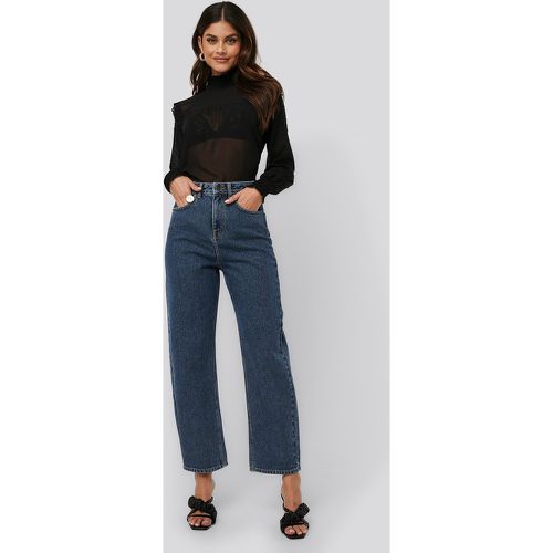 High Waist Oversized Jeans - Blue - NA-KD Trend - Modalova