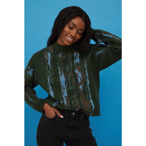 Pull maille jacquard - Green - Curated Styles - Modalova