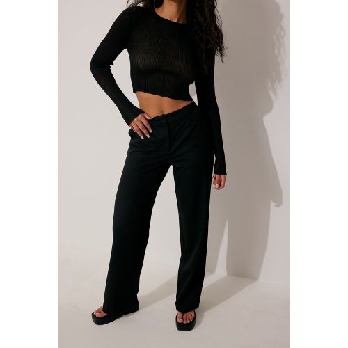 Pantalon de costume taille mi-haute - Black - Lisa & Lena for NA-KD - Modalova