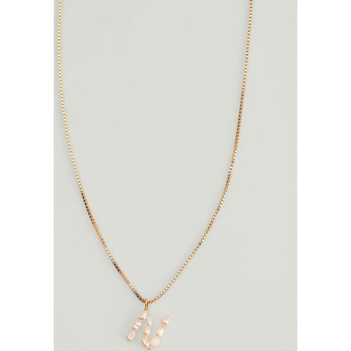 Collier de perles avec lettre - Gold - NA-KD Accessories - Modalova