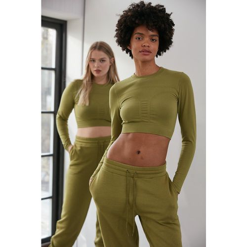 Sans Couture Top Manches Longues - Green - NA-KD Flow - Modalova