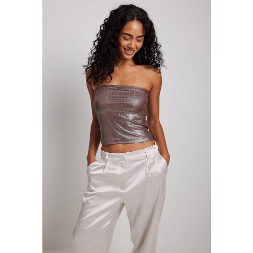 Haut bandeau brillant structuré - Brown - NA-KD Party - Modalova