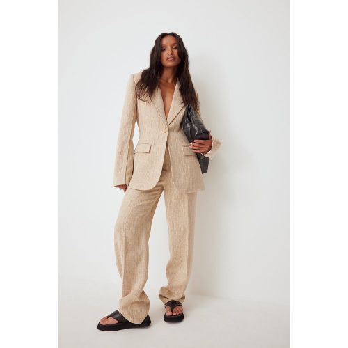Pantalon de costume droit - Beige - Femmeblk x NA-KD - Modalova