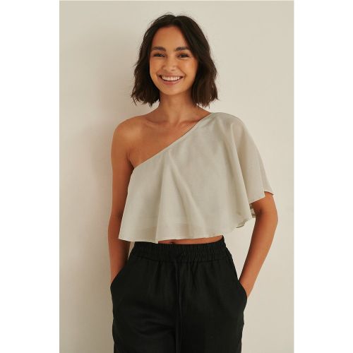 Top En Lin Avec Épaule - Beige - Rianne Meijer x NA-KD - Modalova