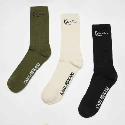 Signature Socks (3-Pack), , Accessoires, dark olive/off white/black, taille: 39-42 - Karl Kani - Modalova