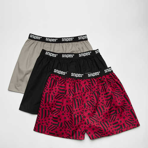 Black Tape Woven Boxershorts (3 Pack), , Apparel, Black/Grey/Red AOP, taille: S - SNIPES - Modalova