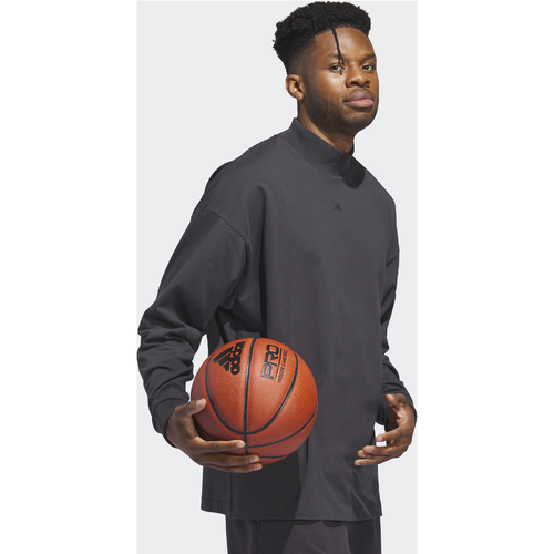 One Basketball Long Sleeve Tee, Longsleeves, , carbon, Taille: S, tailles disponibles:S,L - adidas Originals - Modalova