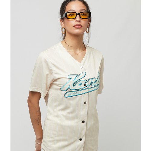 Varsity Pinstripe Baseball Shirt, , Apparel, light off white/white, taille: M - Karl Kani - Modalova