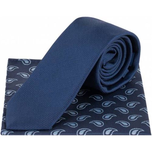 Paisley s Cravate tricotée et Pochette de costume LAMAW2313-NAVY - Lambretta - Modalova