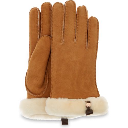 Shorty Glove With Leather Trim Gants in Brown, Taille M, Shearling - Ugg - Modalova