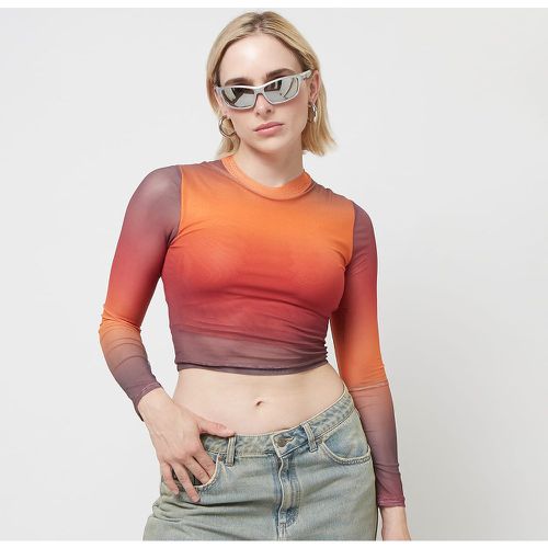 Tie Dye Mesh Long Sleeve Crop Top, , Apparel, en , taille: M - Sixth June - Modalova