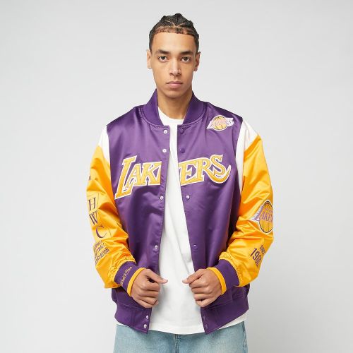NBA Team Origins Satin Jacket Vintage Logo LA Lakers Homme Vestes Universitaires Taille S Vêtements - Mitchell & Ness - Modalova