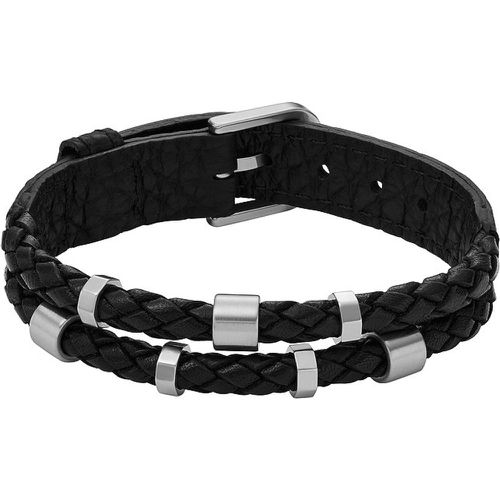 Bracelet JEWELRY JF04473040 Cuir, Acier inoxydable - Fossil - Modalova