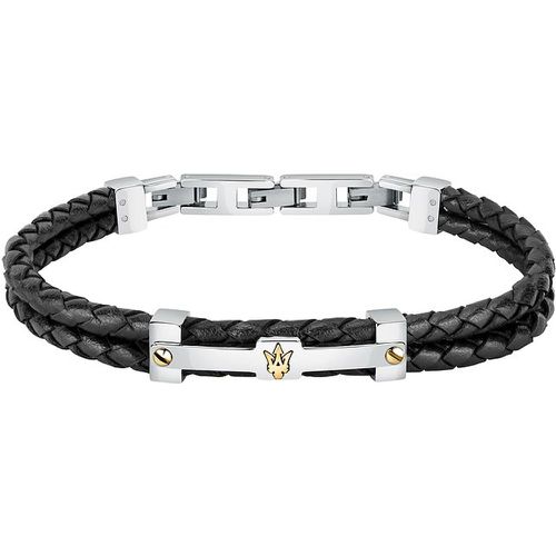 Bracelet JM422AVE11 Acier inoxydable, Cuir, recyclé - Maserati - Modalova