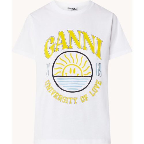 T-shirt en coton biologique avec imprimé logo - Ganni - Modalova