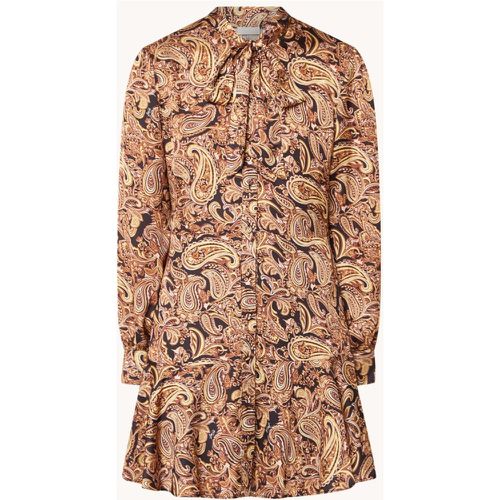 Robe chemise courte en satin avec motif cachemire - Liu Jo - Modalova