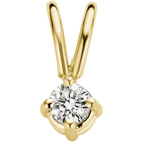Pendentif en jaune solitaire brillant croissant, diamant de 0,04 ct. Brillant croissant - Diamond Point - Modalova