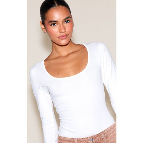 Body en coton à col rond et manches longues | Taille 34 - PrettyLittleThing - Modalova