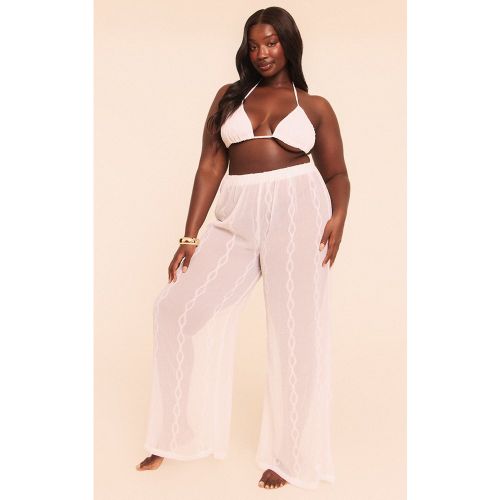 Plus Ensemble de plage en mousseline de soie texturée blanche - PrettyLittleThing - Modalova